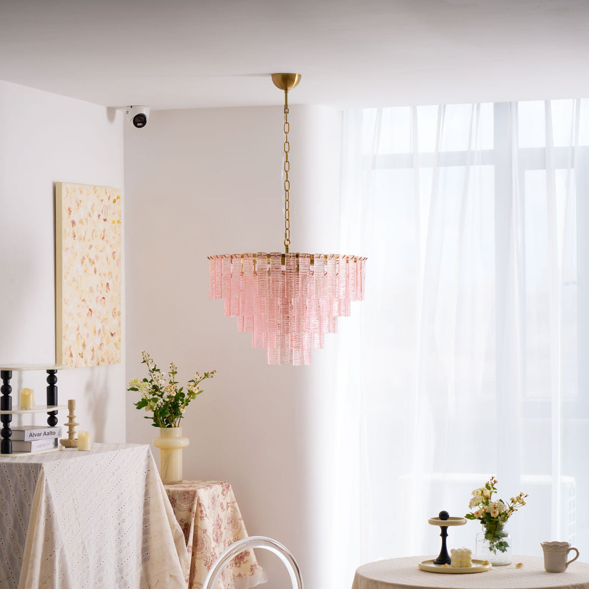 Opalora Pink Murano Chandelier