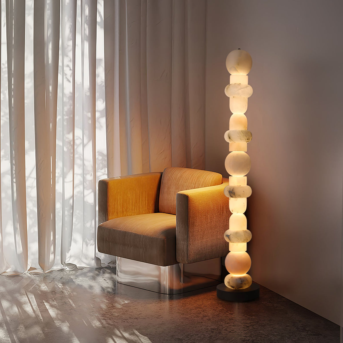 Spanish Alabaster Floor Lamp