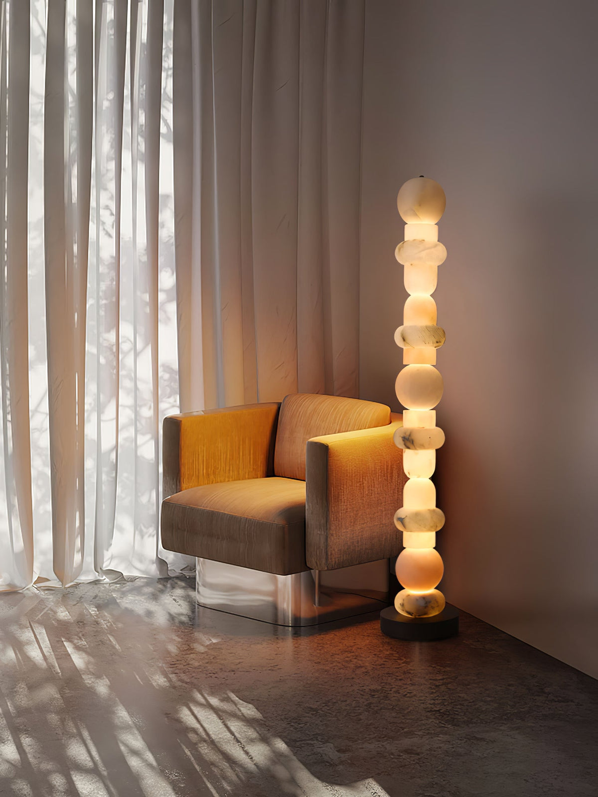 Spanish Alabaster Floor Lamp