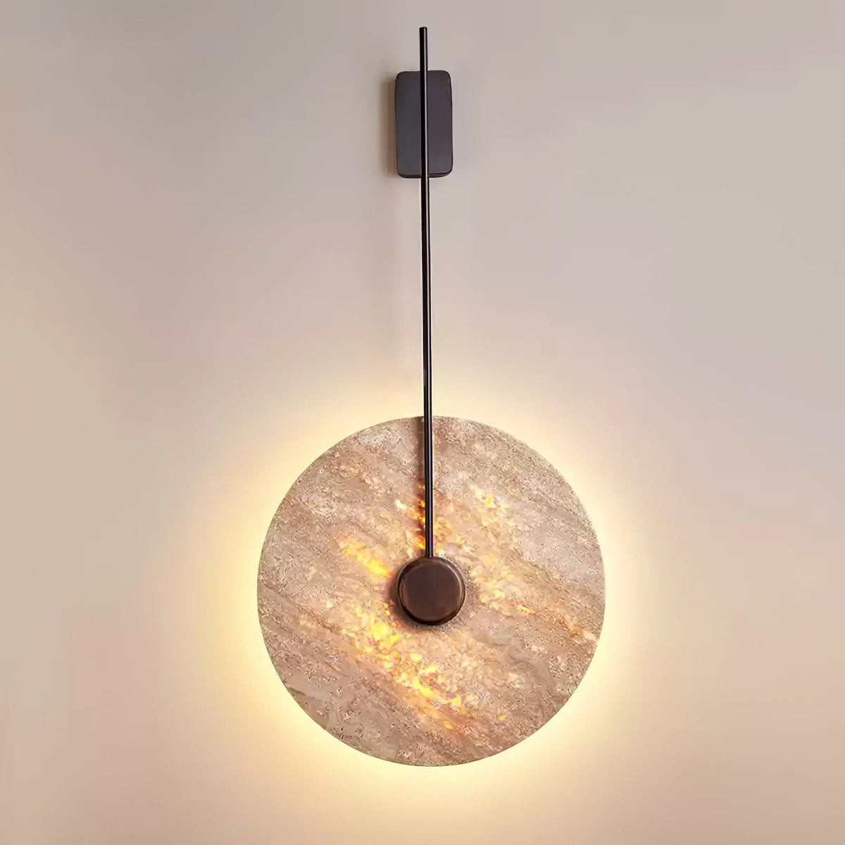 Travertine Disc Wall Lamp 11.8"