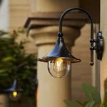 Creative Trumpet Shaped Waterproof LED Black Vintage Outdoor Wall Lamp