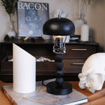 Turned Wood Candlestick Shaped Table Lamp 4.7"