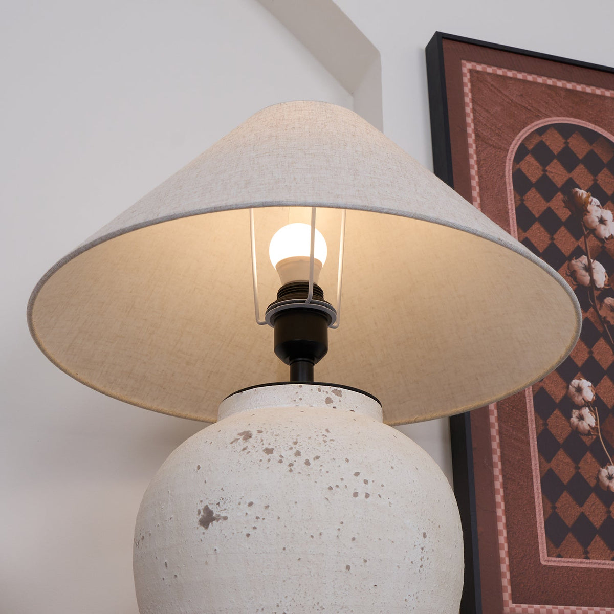 Tuscan Stone Table Lamp 17.7"