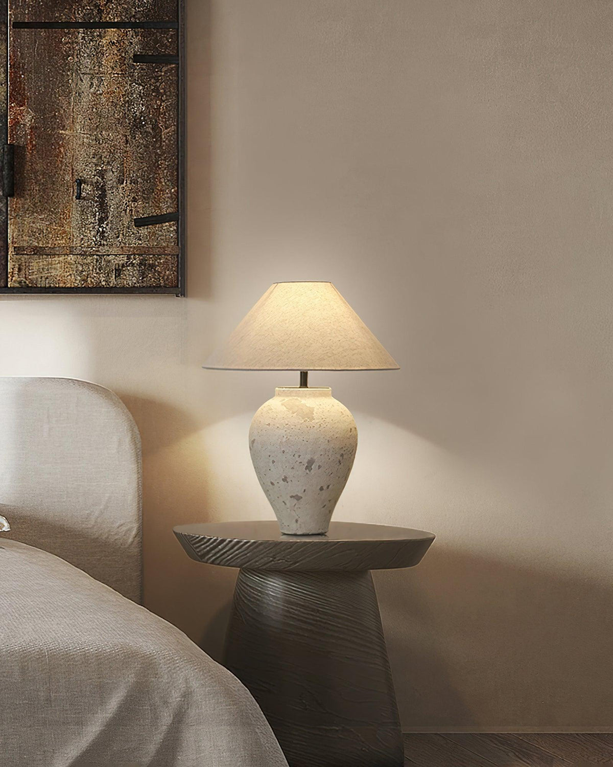 Tuscan Stone Table Lamp 17.7"