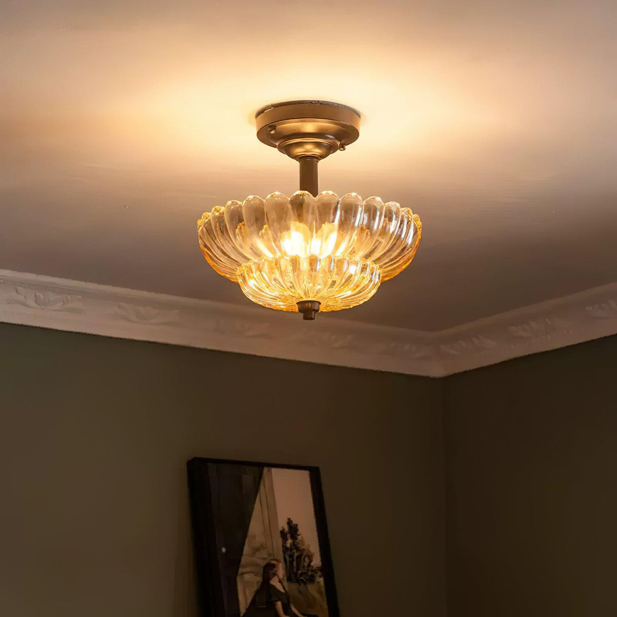 Umbrella Glass Ceiling Light 11.8"