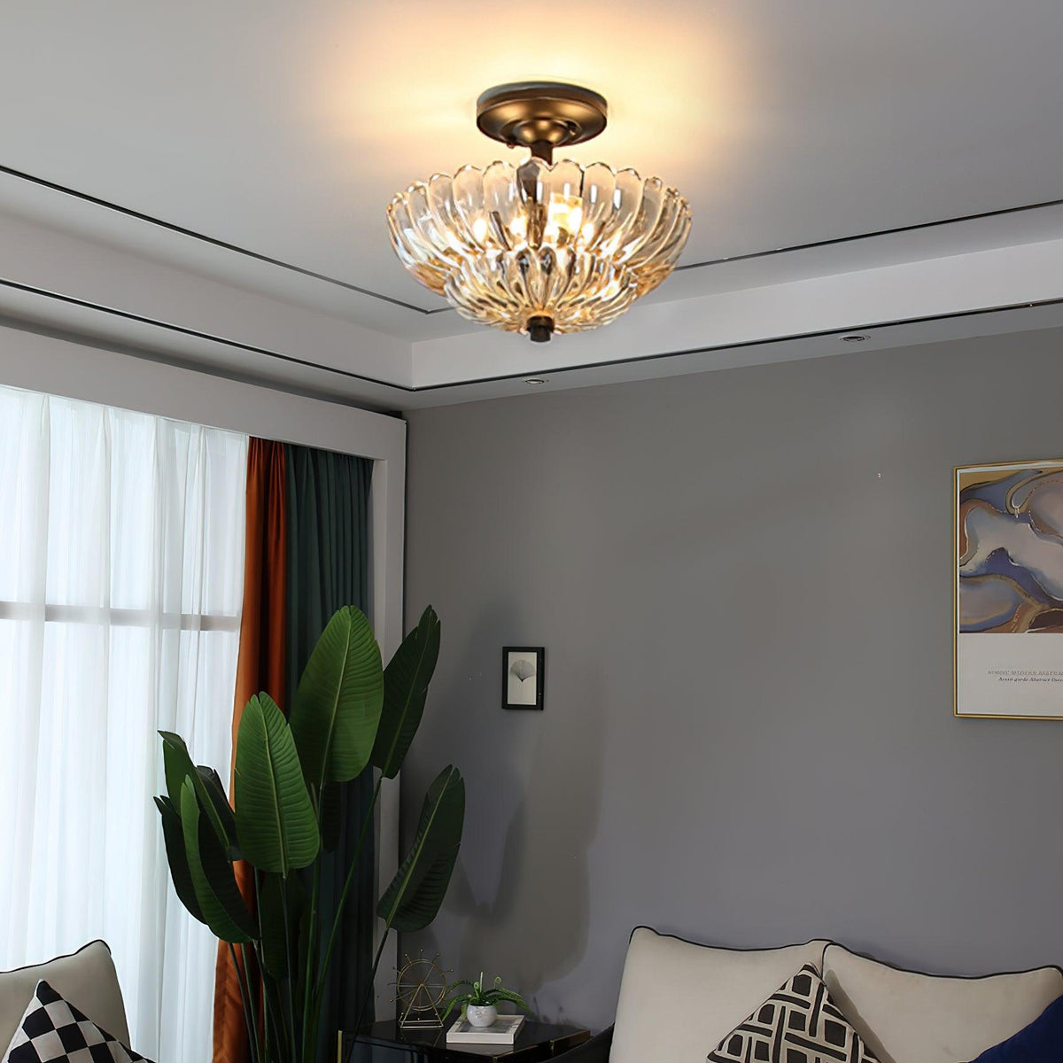 Umbrella Glass Ceiling Light 11.8"