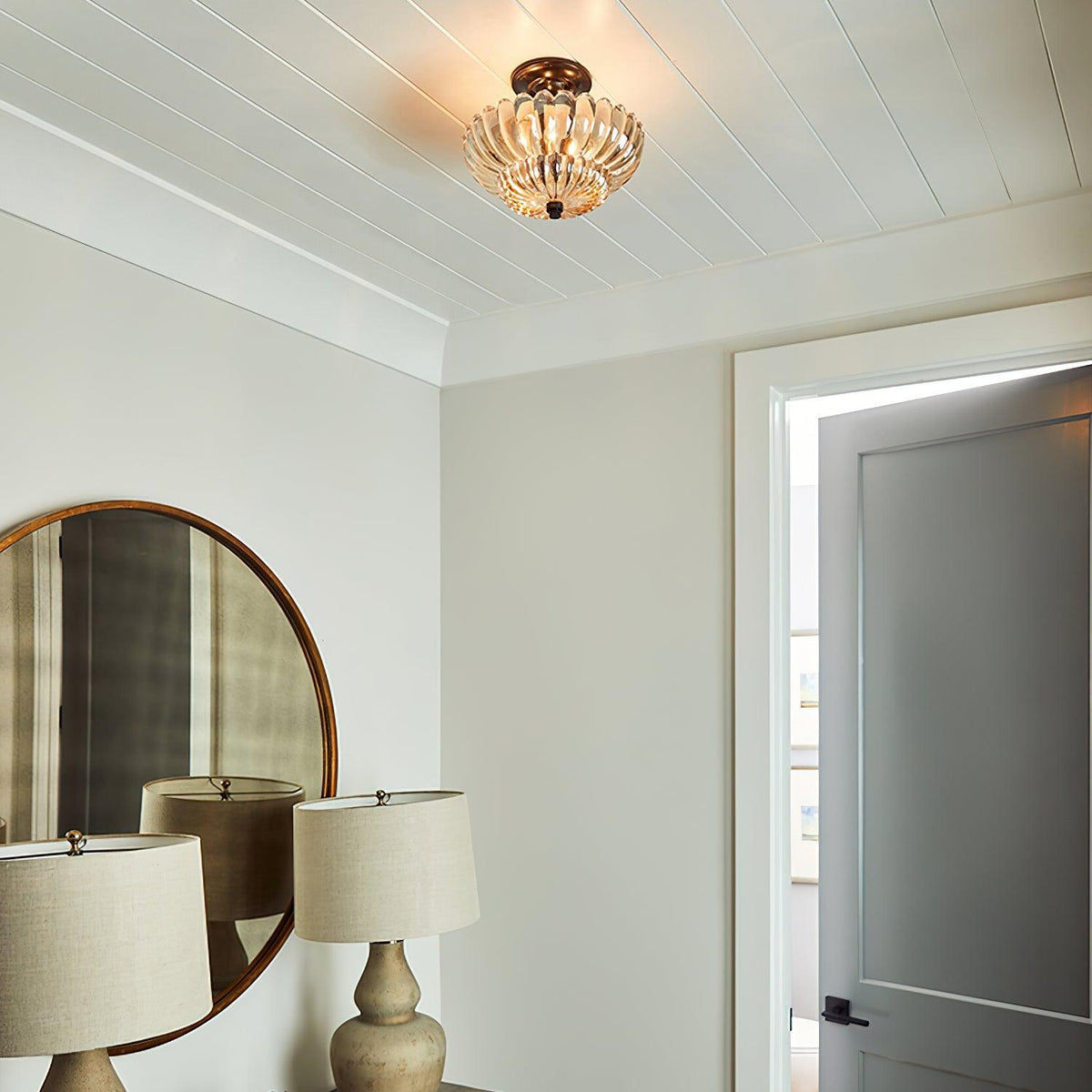 Umbrella Glass Ceiling Light 11.8"