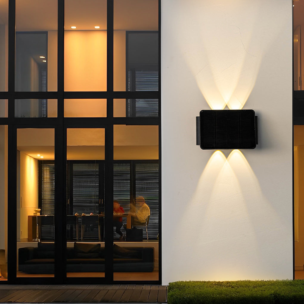Up and Down Lighting LED Waterproof Black Modern Solar Wall Lights