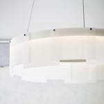 Stratos Chandelier, Integrated LED, Frosted/Satin Nickel , 30.6"W (700STR30FS-LED927 70E7HTW)