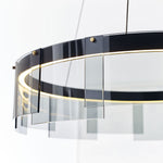 Stratos Chandelier, 1-Light, LED, Black, Transparent Glass, 30.75"W (700STR30KB-LED927 70E7HTX)