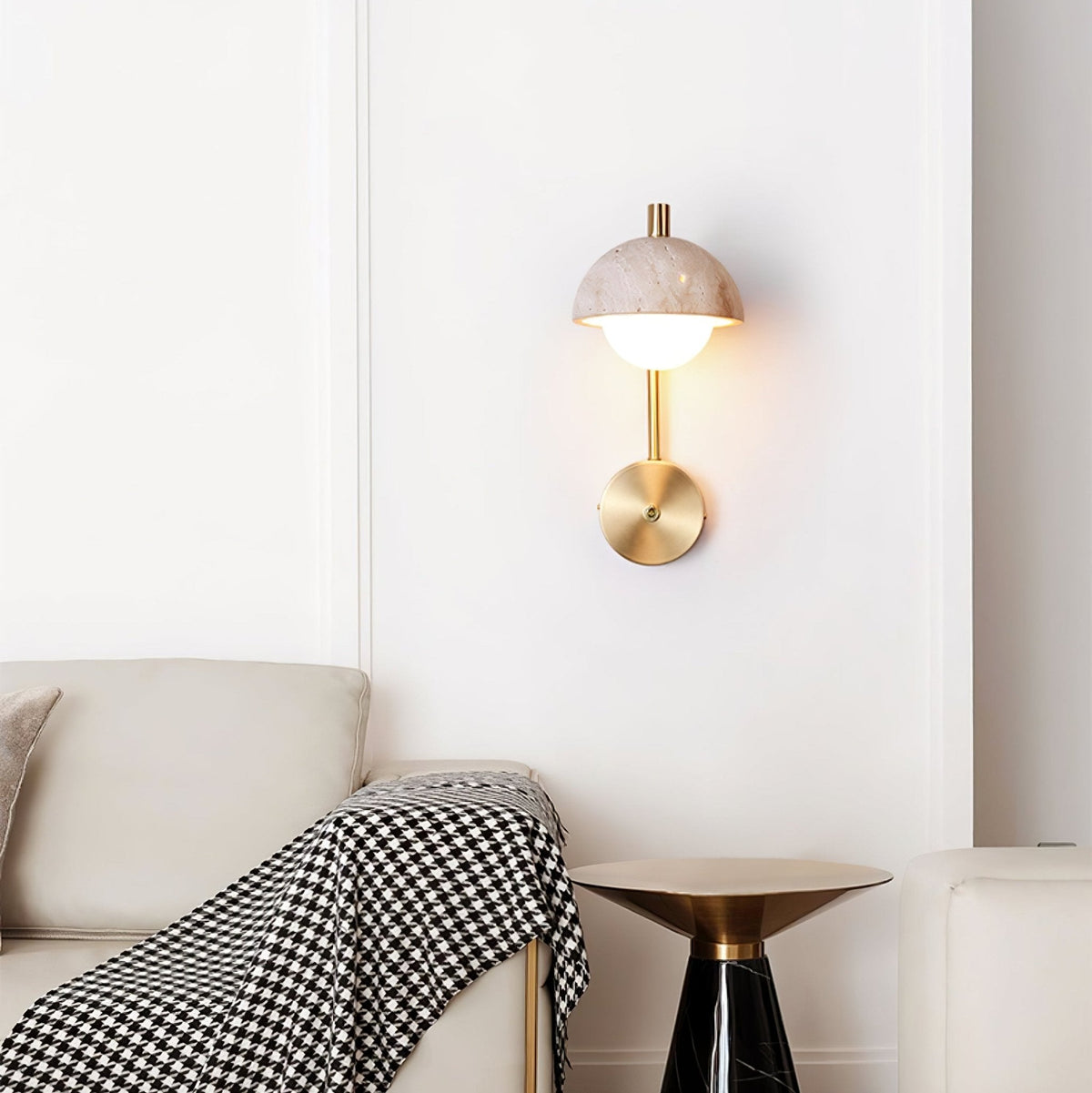 Vellum Travertine Wall Lamp