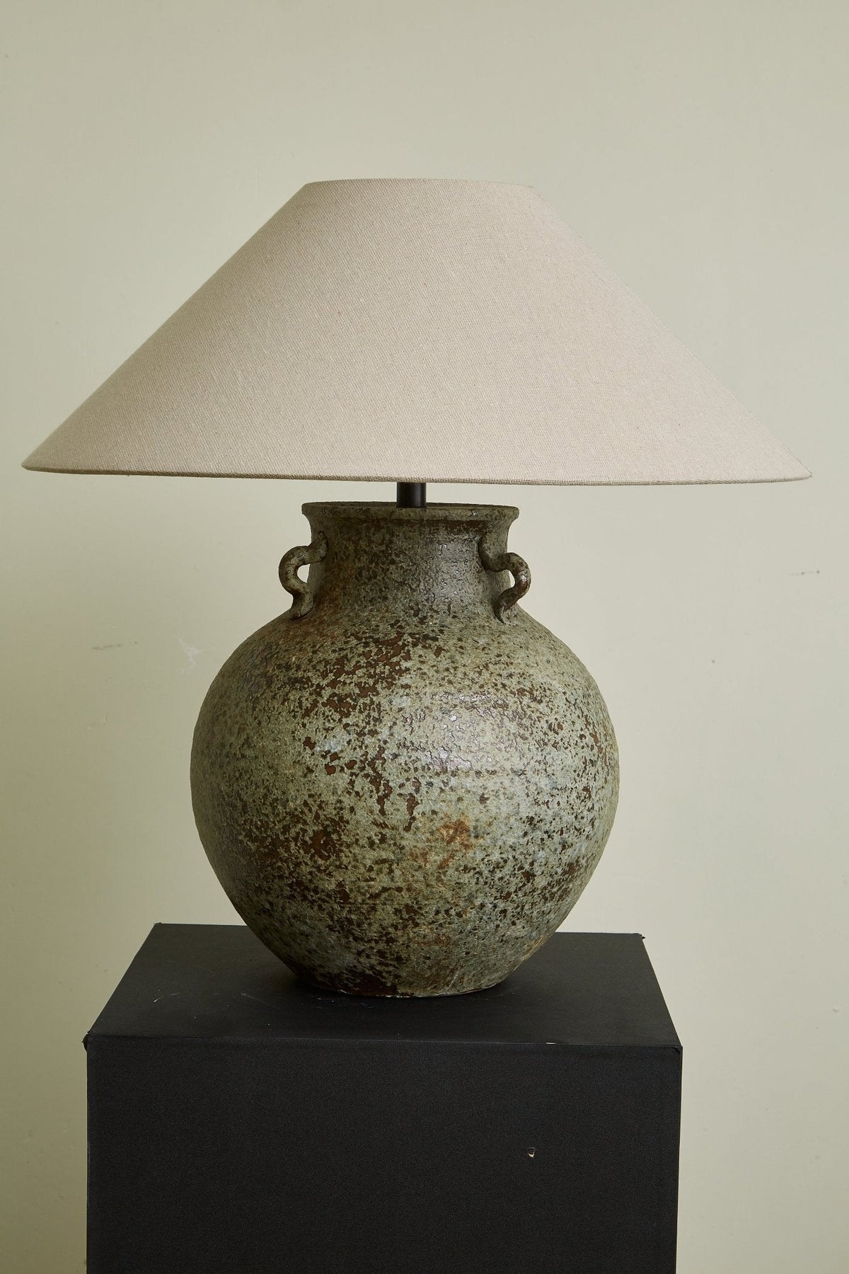Verdigris Handle Table Lamp