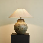 Verdigris Handle Table Lamp