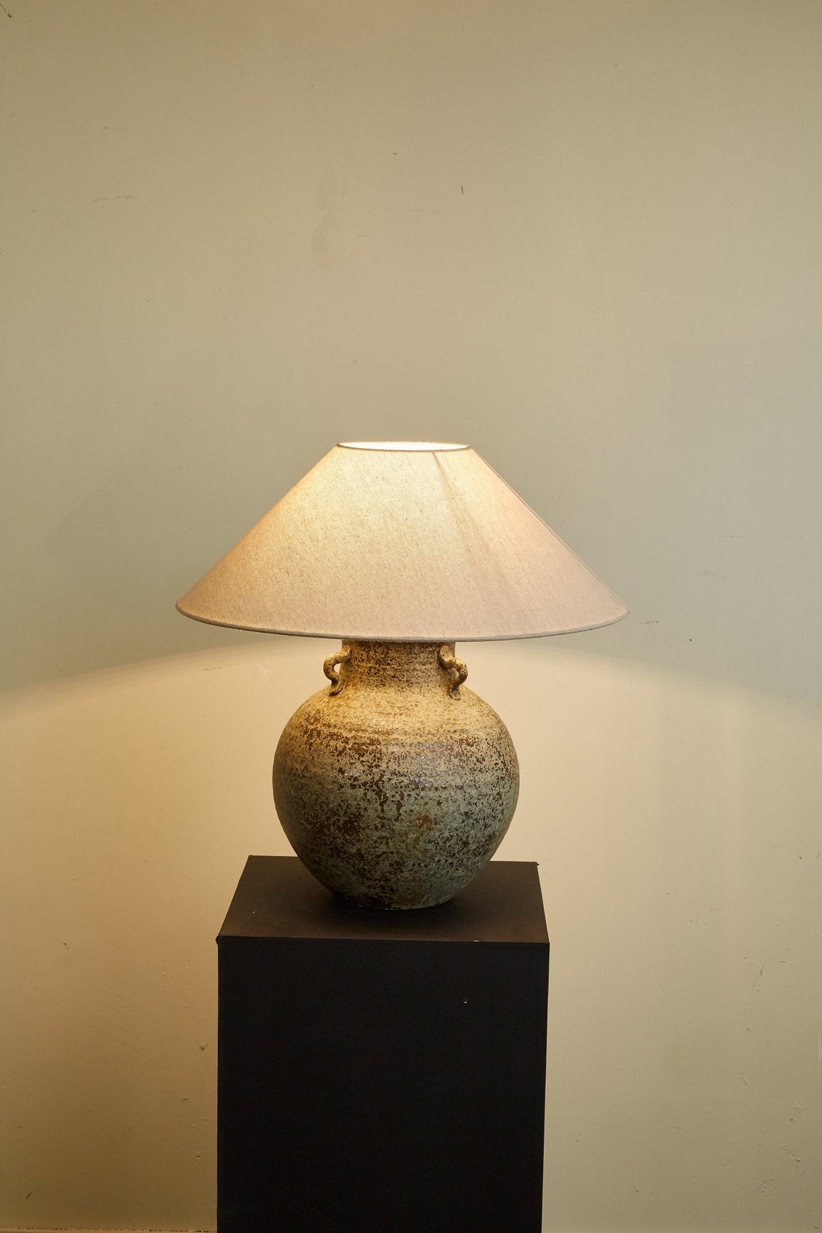 Verdigris Handle Table Lamp