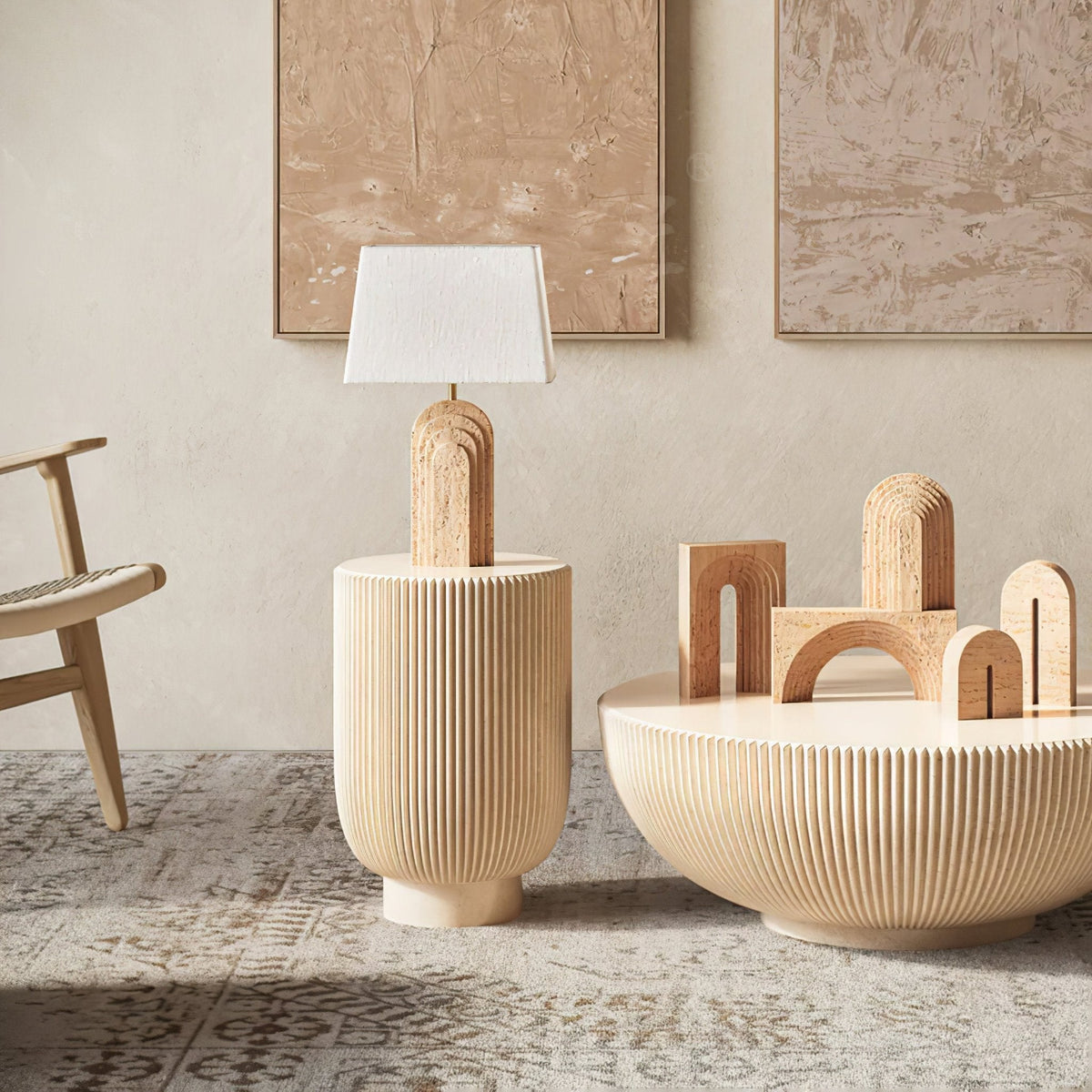 Verdura Travertine Table Lamp