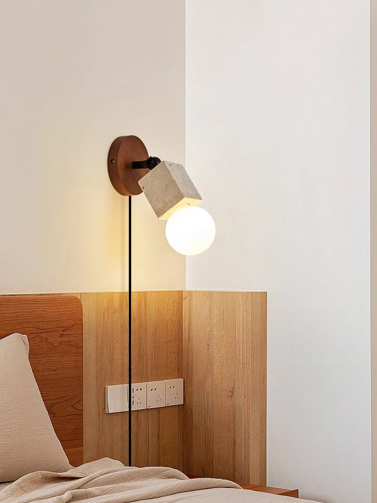 Versa Stone Adjustable Plug-in Wall Light