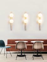 Vertical Travertine Wall Sconce