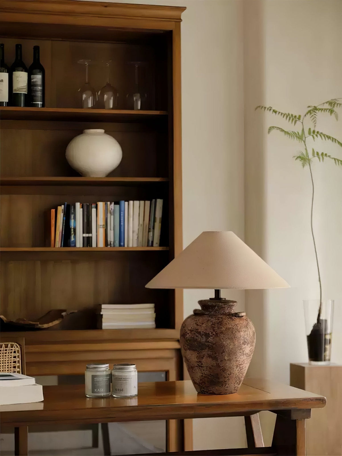 Vintage Terracotta Vase Table Lamp