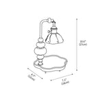 Walnut Flower Tray Table Lamp 7.1"