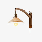 Swing Arm Walnut Wall Light