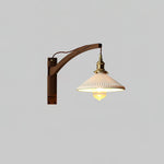 Swing Arm Walnut Wall Light