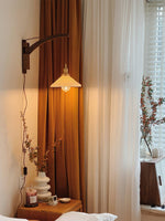 Swing Arm Walnut Wall Light