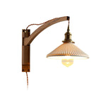 Swing Arm Walnut Wall Light
