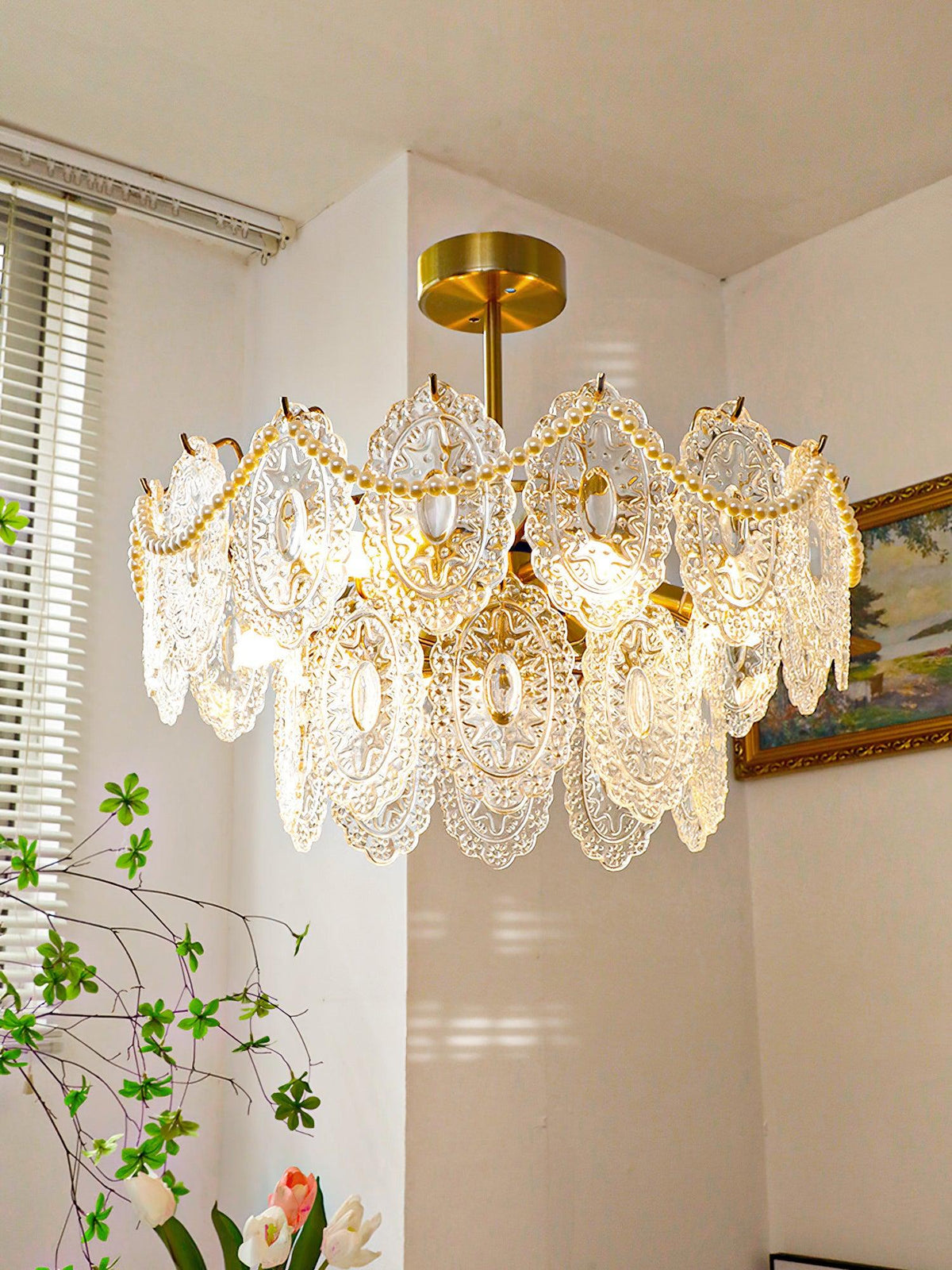 Wave Pearl Chandelier