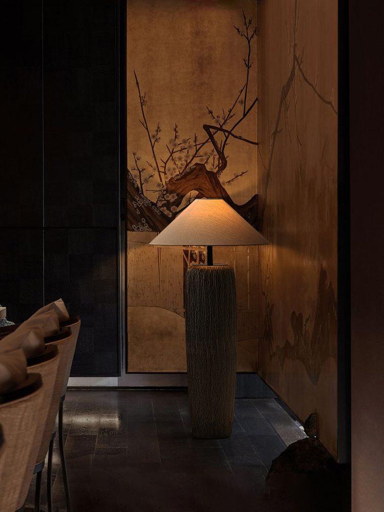 Weathered Wood Grain Floor Lamp