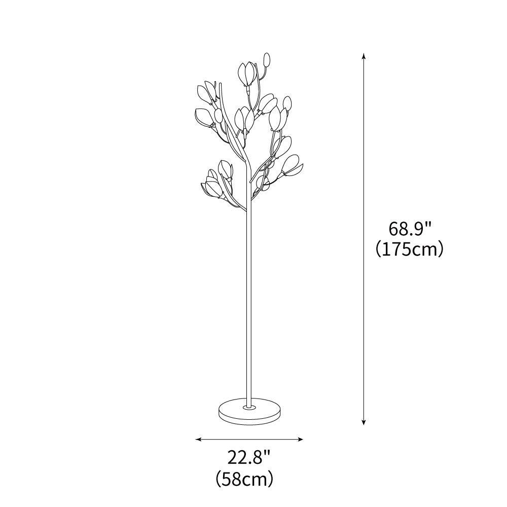 Porcelain Magnolia Floor Lamp 22.8"