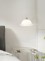 White Glass Antique French Pendant Light 7.3"