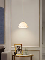 White Glass Antique French Pendant Light 7.3"