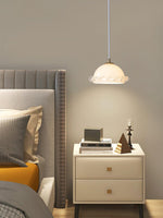 White Glass Antique French Pendant Light 7.3"