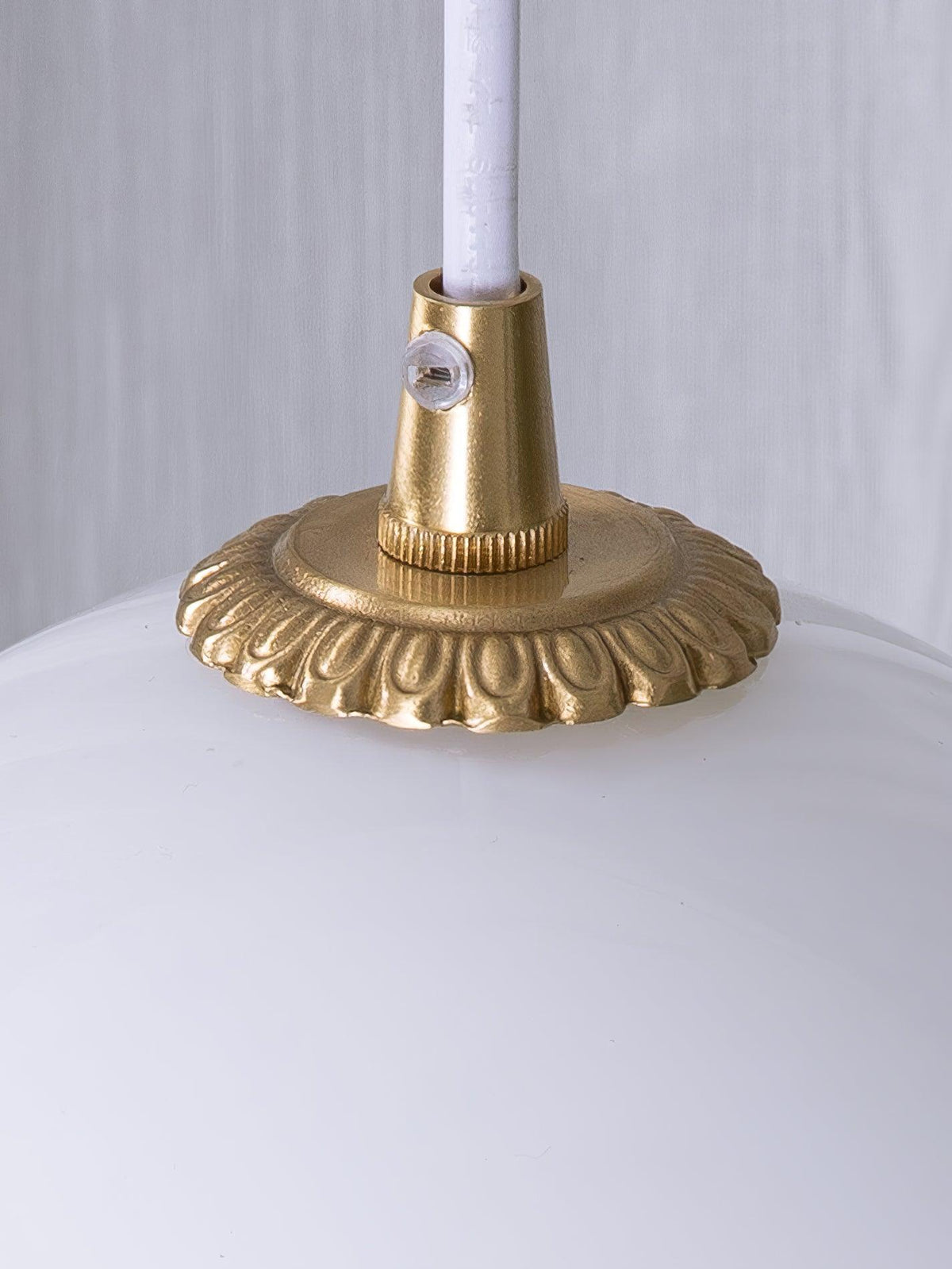 White Glass Antique French Pendant Light 7.3"