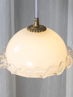 White Glass Antique French Pendant Light 7.3"