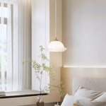 White Glass Antique French Pendant Light 7.3"