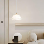 White Glass Antique French Pendant Light 7.3"