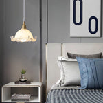 White Glass Antique French Pendant Light 7.3"