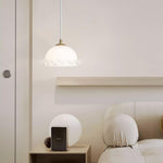 White Glass Antique French Pendant Light 7.3"