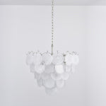 White Murano Disc Chandelier