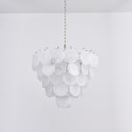 White Murano Disc Chandelier