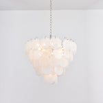 White Murano Disc Chandelier