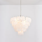 White Murano Disc Chandelier