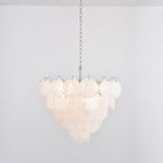 White Murano Disc Chandelier