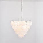 White Murano Disc Chandelier