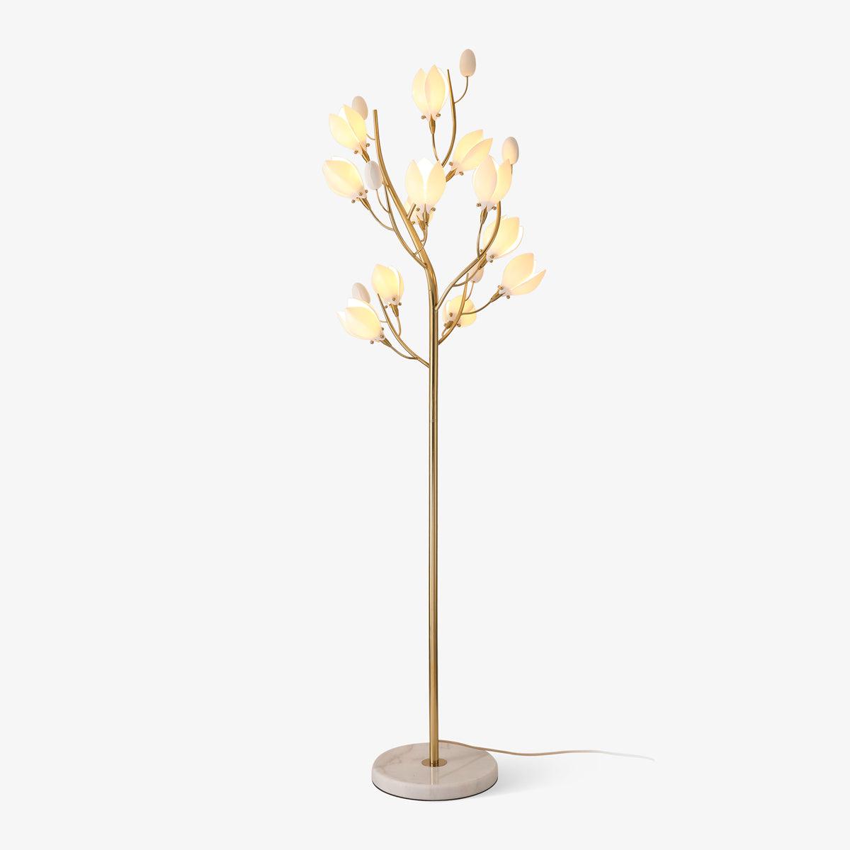 Porcelain Magnolia Floor Lamp 22.8"