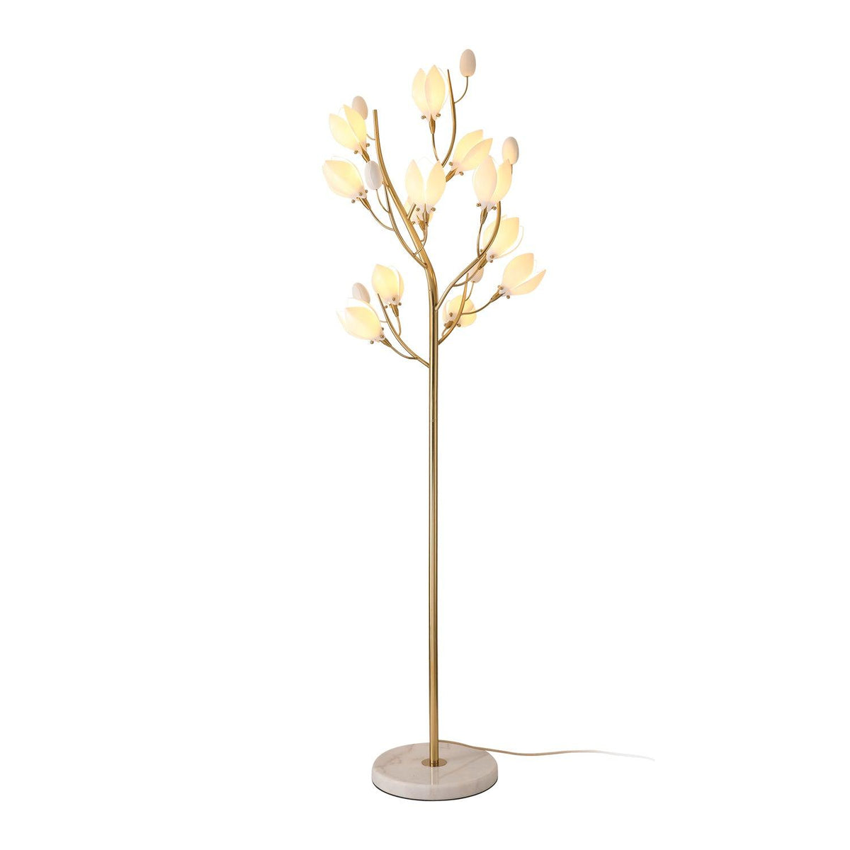 Porcelain Magnolia Floor Lamp 22.8"