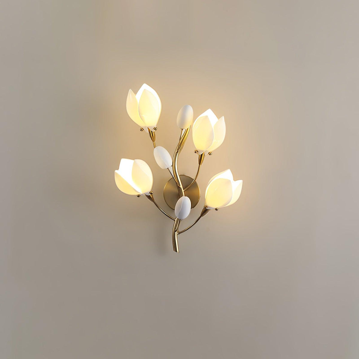Porcelain Magnolia Wall Lamp 13.8"