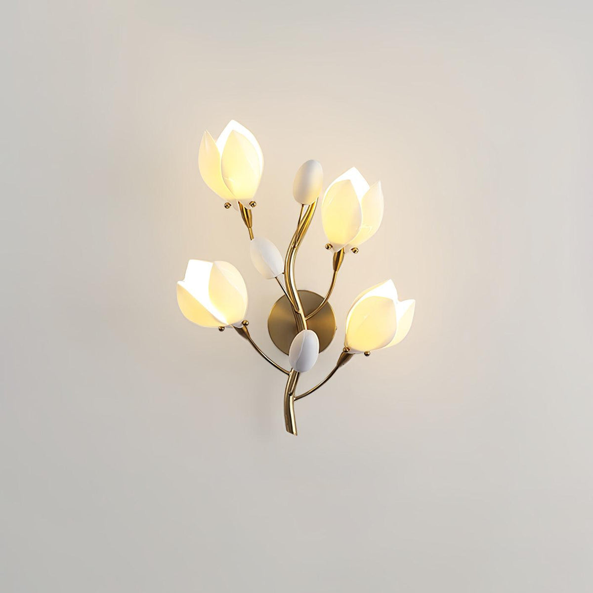 Porcelain Magnolia Wall Lamp 13.8"