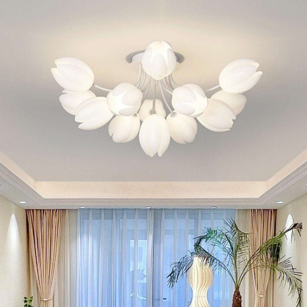 White Tulip Ceiling Light